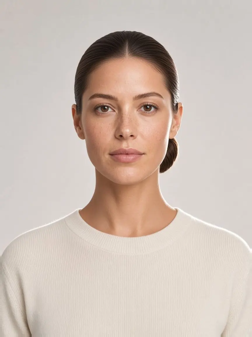 AI-generated sample model used for the face scan demo